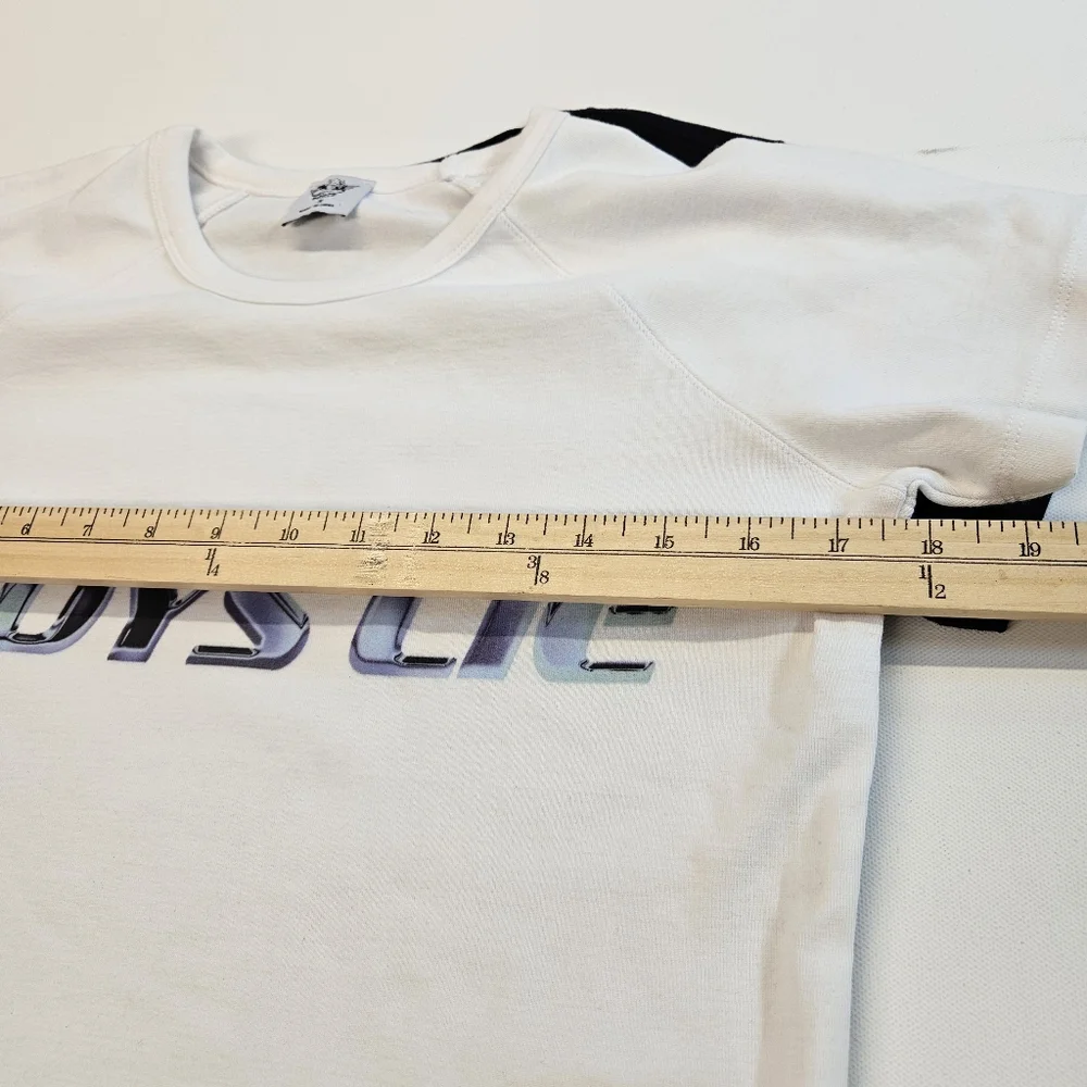 Set Of 2 Boys Lie Gotta Jet All Yours Crop Tee Size Small $60 Each Retail. - Picture 7 of 9